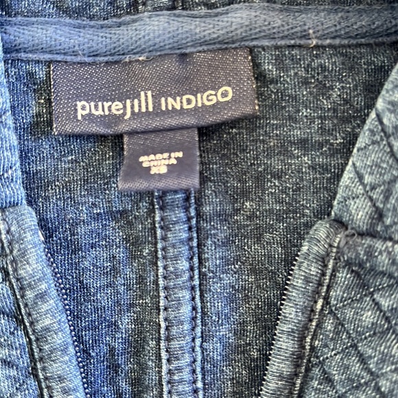 Pure Jill, indigo, denim color Zip up hoodie, lightweight jacket. Size XS - Picture 4 of 7